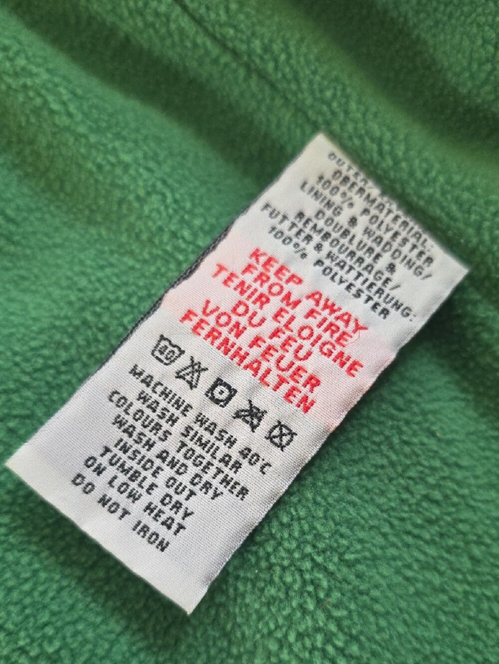 Mini Boden Navy Puffer Vest with Green Fleece - Picture 5 of 5